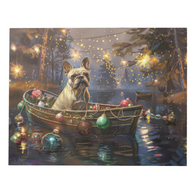 French Bulldog Christmas Festive Voyage  Notepad (Front)