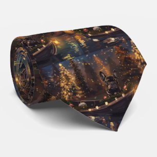 French Bulldog Christmas Festive Voyage Tie
