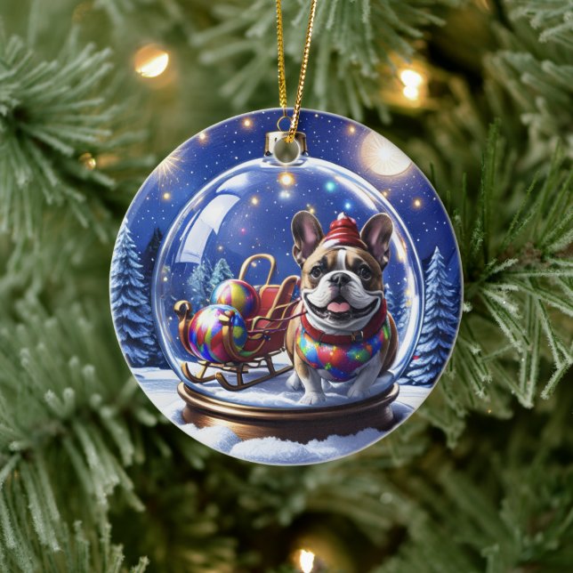 French Bulldog Christmas French Bulldog Ceramic Tree Decoration (Tree)