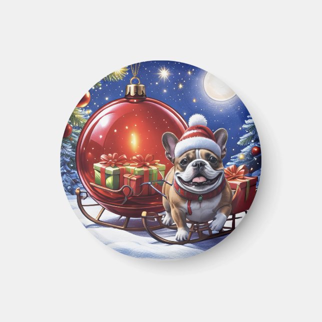 French Bulldog Christmas French Bulldog Magnet (Front)