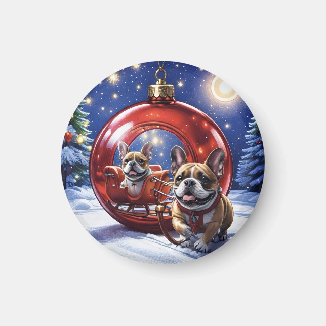 French Bulldog Christmas French Bulldog Magnet (Front)