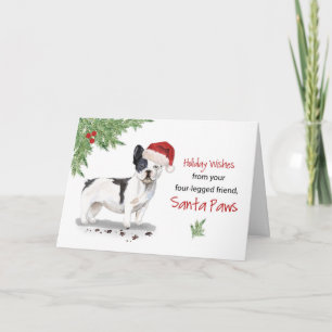 French Bulldog Christmas From Dog in Funny Santa Card