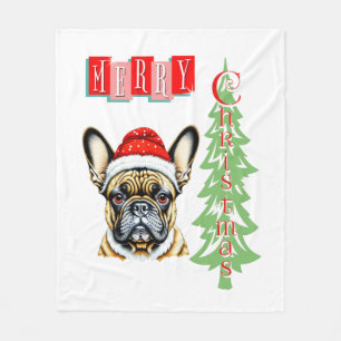 French Bulldog Christmas gift Fleece Blanket