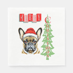 French Bulldog Christmas gift Napkin