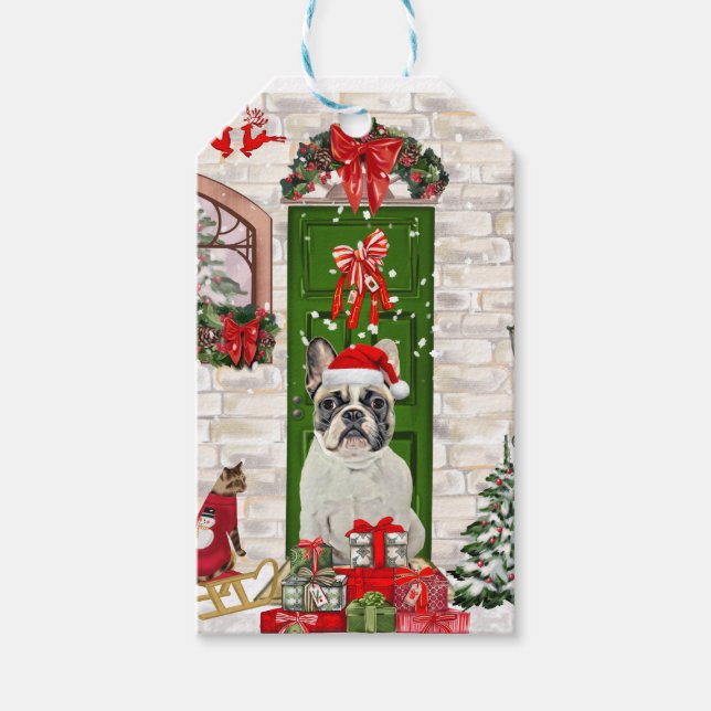 French Bulldog Christmas  Gift Tags (Front)
