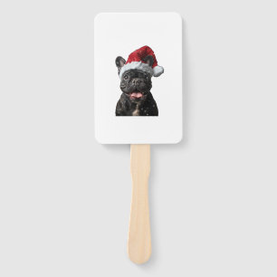 French Bulldog Christmas Hand Fan