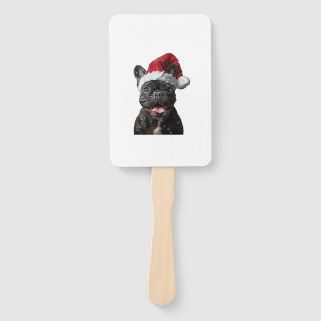 French Bulldog Christmas  Hand Fan (Front)