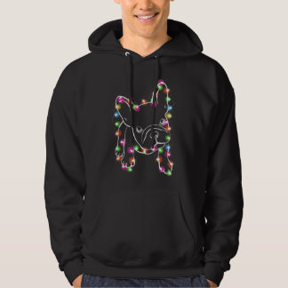 French Bulldog Christmas Light Funny Dog Lover Xma Hoodie