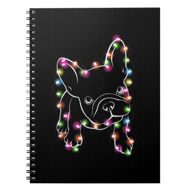 French Bulldog Christmas Light Notebook (Front)