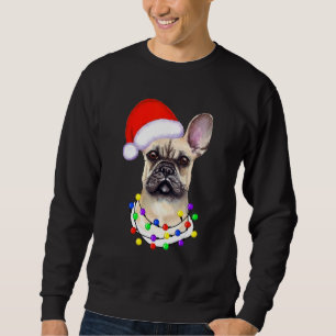 French Bulldog Christmas Light Pajama Cute Dog Pup Sweatshirt