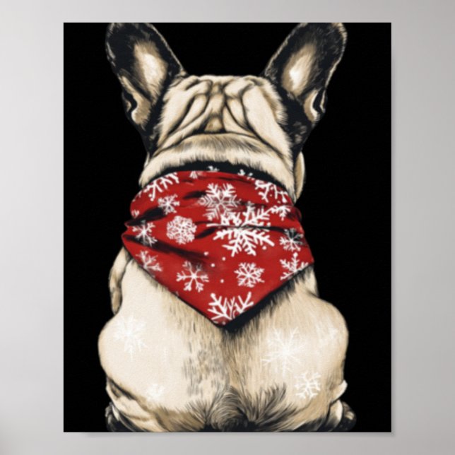 French Bulldog Christmas Lights Dog Lover Xmas Paj Poster (Front)