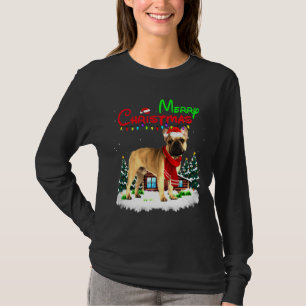 French Bulldog Christmas Lights Merry T-Shirt