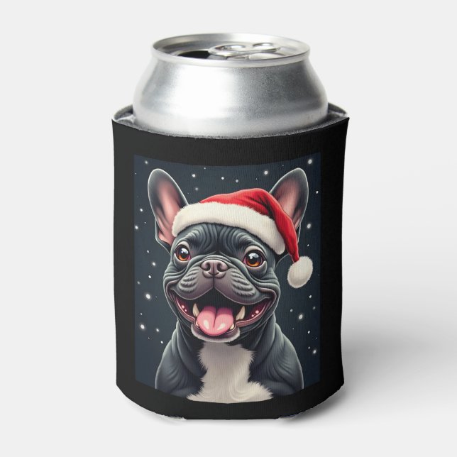 French Bulldog Christmas Long Sleeve T-Shirt Can Cooler (Can Front)