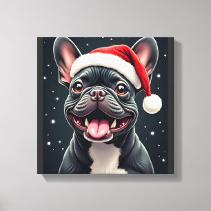 French Bulldog Christmas Long Sleeve T-Shirt Canvas Print