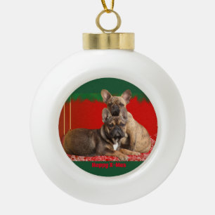 French bulldog Christmas ornaments