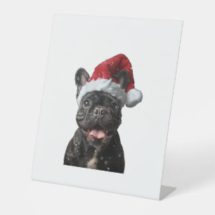 French Bulldog Christmas Pedestal Sign