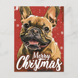 French Bulldog Christmas Postcard