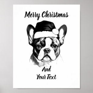 French Bulldog Christmas Poster Instant Download