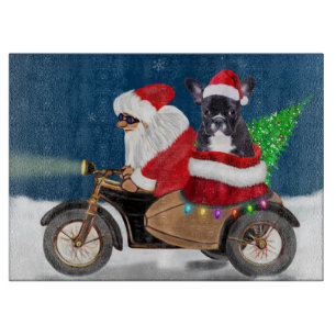 French Bulldog Christmas Santa Claus Cutting Board