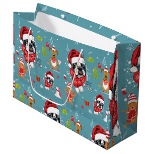 French Bulldog Christmas Santa Large Gift Bag