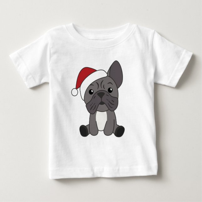 French Bulldog Christmas Snow Winter Animals Baby T-Shirt (Front)