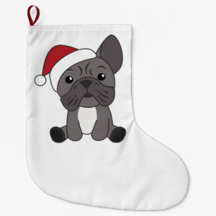 French Bulldog Christmas Snow Winter Animals Large Christmas Stocking