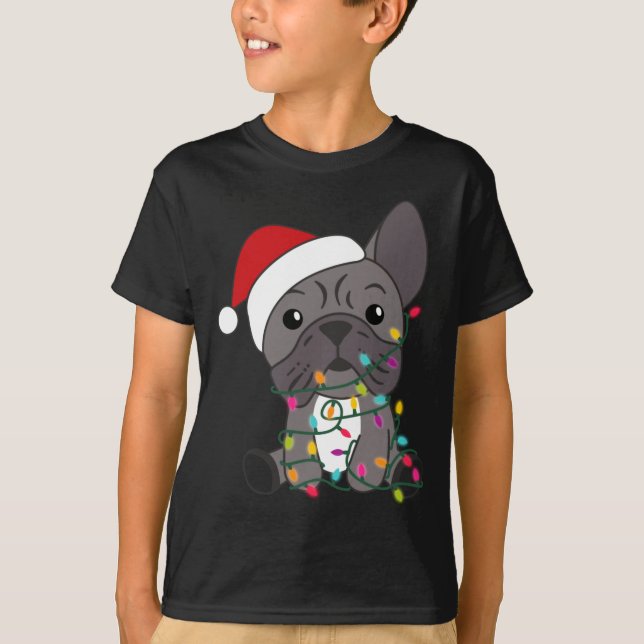 French Bulldog Christmas Snow Winter Animals  T-Shirt (Front)