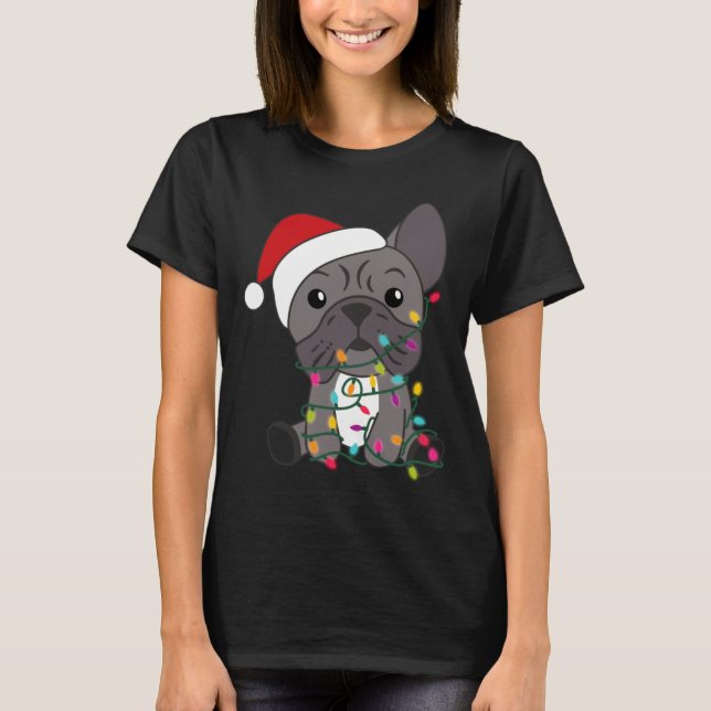 French Bulldog Christmas Snow Winter Animals  T-Shirt (Front)
