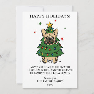 French Bulldog Christmas Tree Dog Frenchie Holiday Card