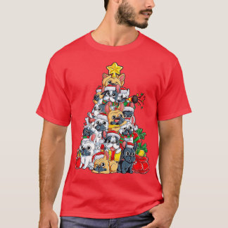 French Bulldog Christmas Tree Dog Santa Xmas Boys  T-Shirt