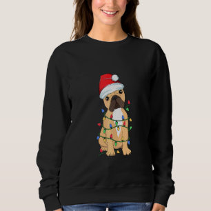 French Bulldog Christmas Tree Light Santa Dog Xmas Sweatshirt