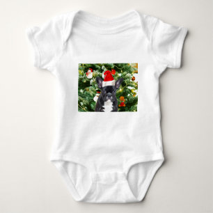 French Bulldog Christmas Tree Ornaments Snowman Baby Bodysuit