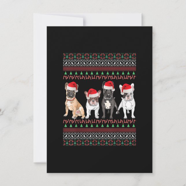 French Bulldog Christmas Ugly Frenchie Mum Xmas Invitation (Front)