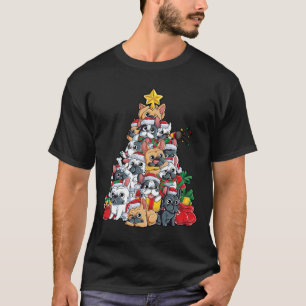 French Bulldog Christmas Xmas Tree Dog Boys Girls T-Shirt