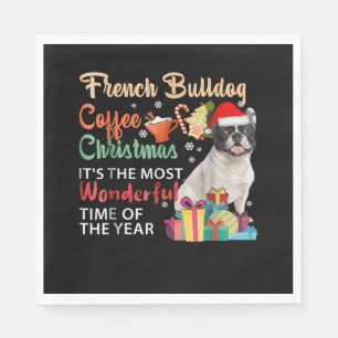 French Bulldog Coffee Christmas It's Wonderful Napkin