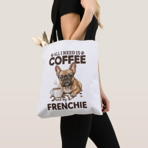 French Bulldog Coffee Frenchie Dog Tote Bag