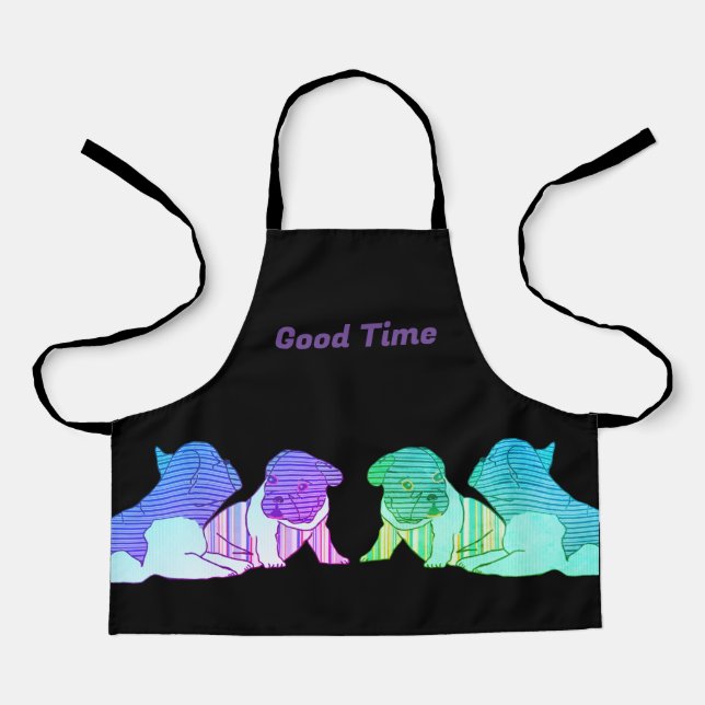 French Bulldog Comic Neon French Bulldog Apron (Front)