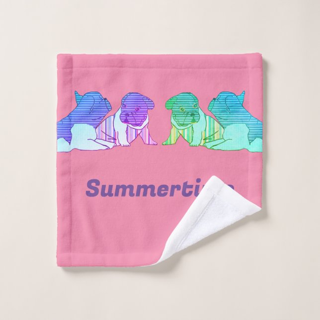 French Bulldog Comic Neon French Bulldog Wash Cloth (Wash Cloth)