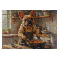 French Bulldog Cooking in Kitchen