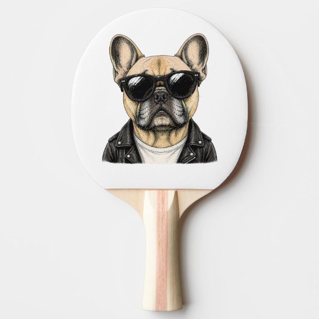 French Bulldog Cool Dog Graphic Ping Pong Paddle (Front)