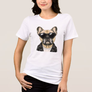 French Bulldog Cool Dog Graphic Tri-Blend Shirt
