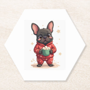 French Bulldog Cosy Cocoa dog Paper Coaster