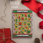 French Bulldog Countdown Christmas Advent Calendar Holiday Card<br><div class="desc">French Bulldog Countdown Christmas Advent Calendar Holiday Card features a watercolor of an French Bulldog with a Christmas hat and a Christmas dog collar. Funny design for Dog Lovers!</div>