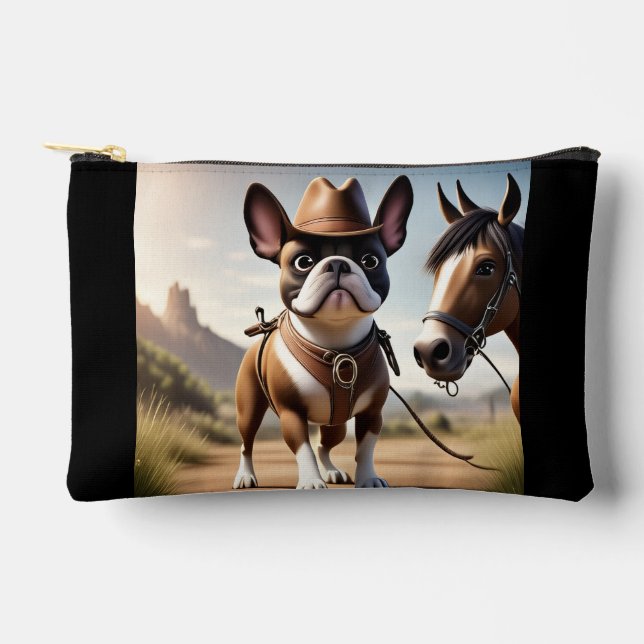 French Bulldog Cowboy Hat French Bulldog Accessory Pouch (Front)