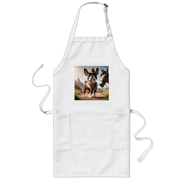 French Bulldog Cowboy Hat French Bulldog Long Apron (Front)