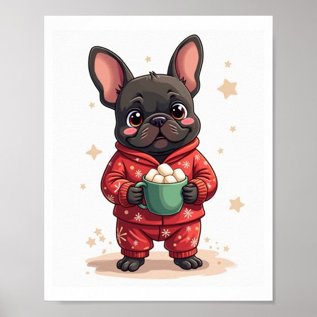French Bulldog Cozy Cocoa Poster (Front)