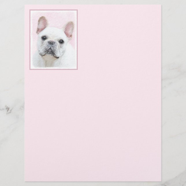 French Bulldog (Cream/White) Painting - Dog Art (Front)