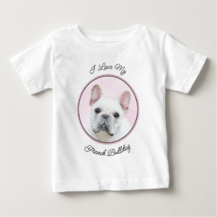 French Bulldog (Cream/White) Painting - Dog Art Baby T-Shirt