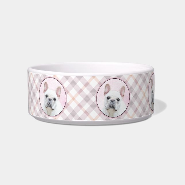 French Bulldog (Cream/White) Painting - Dog Art Bowl (Left)