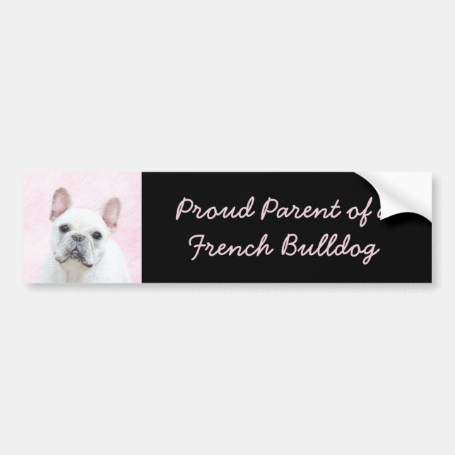 French Bulldog (Cream/White) Painting - Dog Art Bumper Sticker (Front)